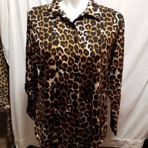 Leopard print long sleeve top